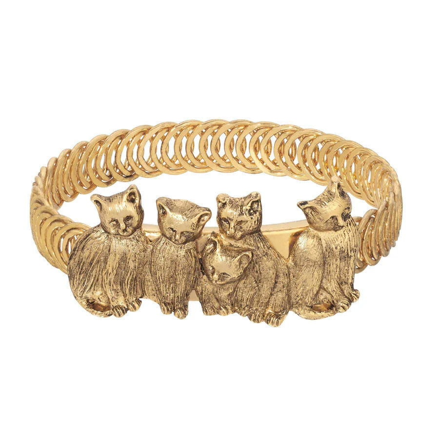 Women's Gold Bracelet Fashion Jewelry Cat Friends Belt Bracelet