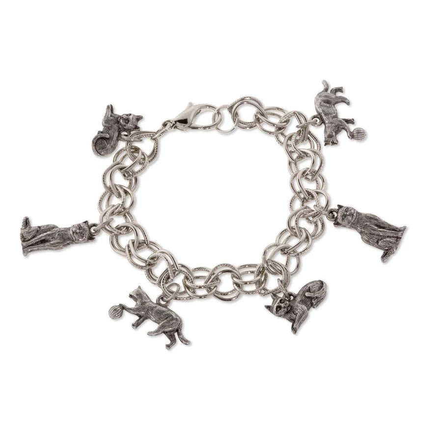 Women's Bracelet Fashion Jewelry Pewter 6 Cat Charm Bracelet