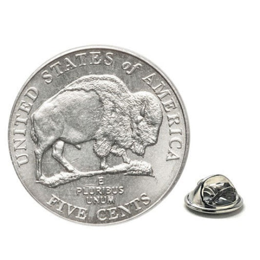 American Bison Coin Lapel Pin Uncirculated U.S. Nickel 2005 Buffalo Tie Pin