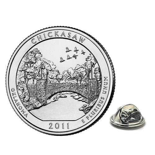 Chickasaw National Recreation Area Coin Lapel Pin Uncirculated U.S. Quarter 2011 Tie Pin