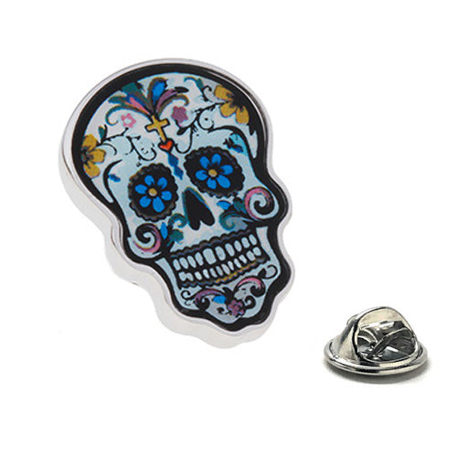 Day of the Dead Lapel Pin Sugar Skull Mexican Traditions of Dia de los Muertos Enamel Pin Halloween Fun Lapel Pin Tie Tack