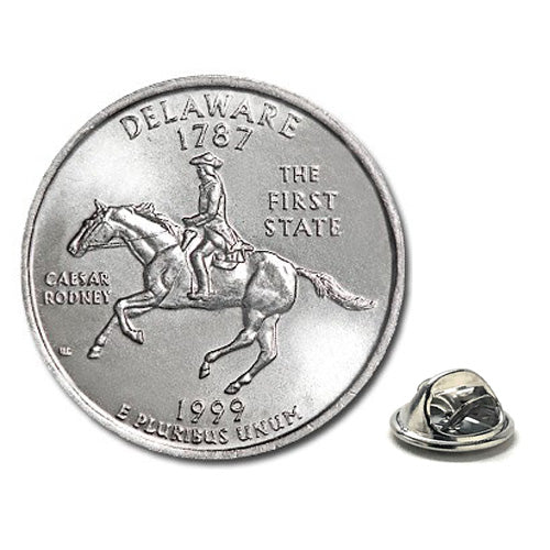 Delaware State Quarter Coin Lapel Pin Uncirculated U.S. Quarter 1999 Tie Pin