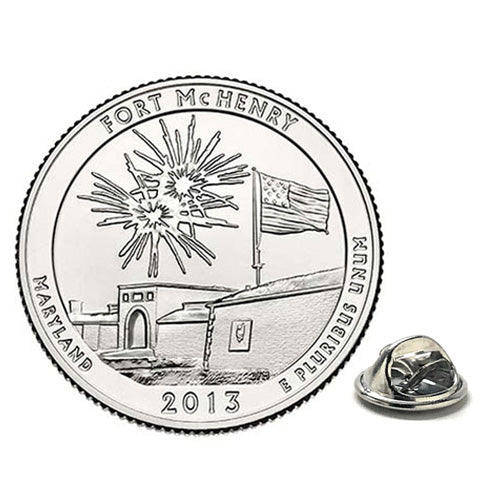 Fort McHenry National Monument and Historic Shrine Coin Lapel Pin Uncirculated U.S. Quarter 2013 Tie Pin