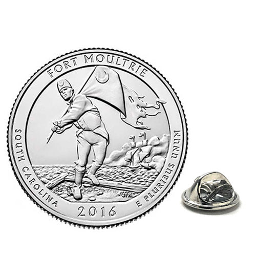 Fort Moultrie at Fort Sumter National Monument Coin Lapel Pin Uncirculated U.S. Quarter 2016 Tie Pin