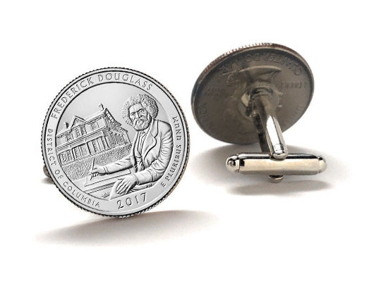 Frederick Douglass National Historic Site Coin Cufflinks Uncirculated U.S. Quarter 2017 Cuff Links Enamel Backing Cufflinks