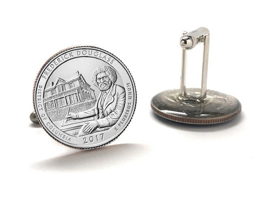 Frederick Douglass National Historic Site Coin Cufflinks Uncirculated U.S. Quarter 2017 Cuff Links Enamel Backing Cufflinks