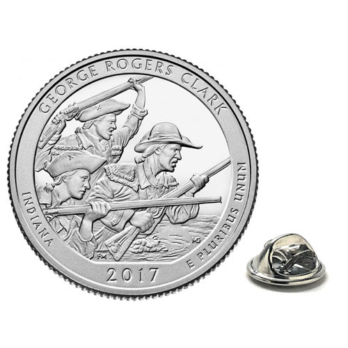 George Rogers Clark National Historical Park Coin Lapel Pin Uncirculated U.S. Quarter 2017 Tie Pin