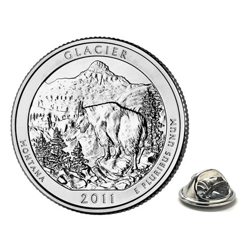 Glacier Nationa  l Park Coin Lapel Pin Uncirculated U.S. Quarter 2011 Tie Pin