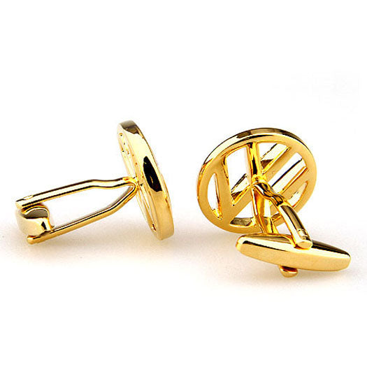 Volkswagen Cufflinks Hood Emblem Gold Cut Out Design Car Logo Car VW Cuff links