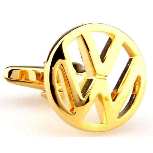 Volkswagen Cufflinks Hood Emblem Gold Cut Out Design Car Logo Car VW Cuff links