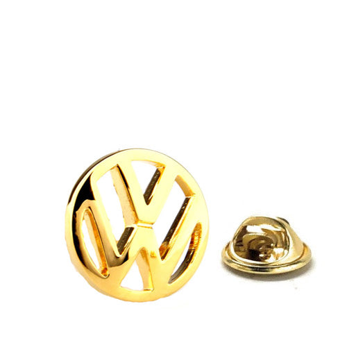 Volkswagen Lapel Pin Hood Emblem Gold Cut Out Design Logo Jacket Pin Sporty Car VW Enamel Pin