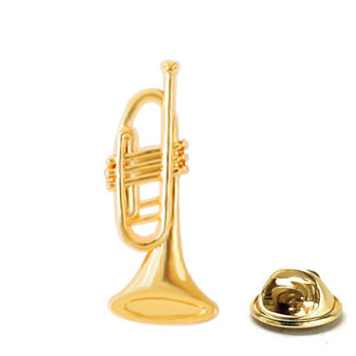 Gold Trumpet Pin Jazz Band Lapel Pin Tie Tack Musician Gift Trumpet Player Lapel Pin