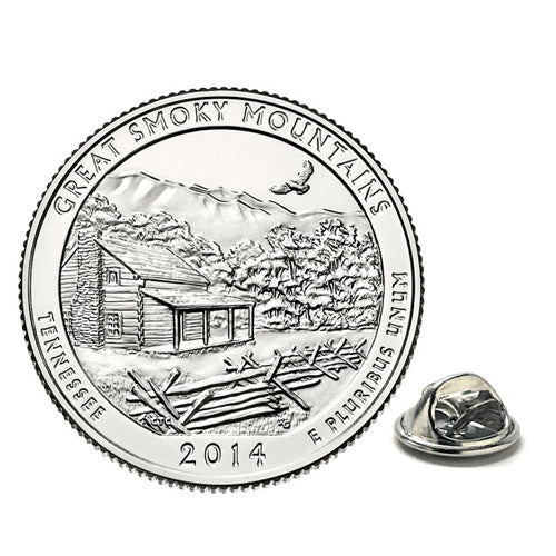 Great Smoky Mountains National Park Coin Lapel Pin Uncirculated U.S. Quarter 2014 Tie Pin