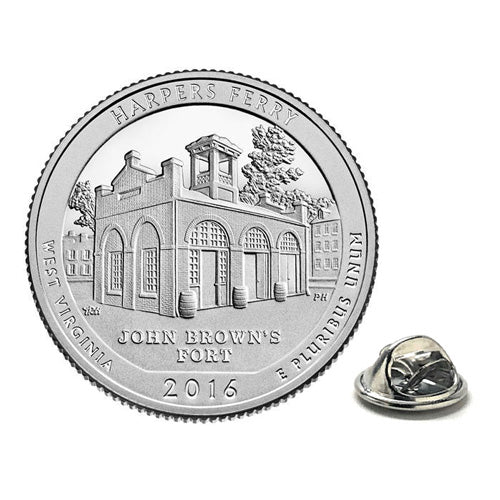 Harpers Ferry National Historical Park Coin Lapel Pin Uncirculated U.S. Quarter 2016 Tie Pin