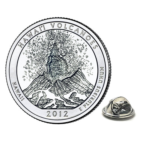 Hawaiʻi Volcanoes National Park Coin Lapel Pin Uncirculated U.S. Quarter 2012 Tie Pin Hawaii