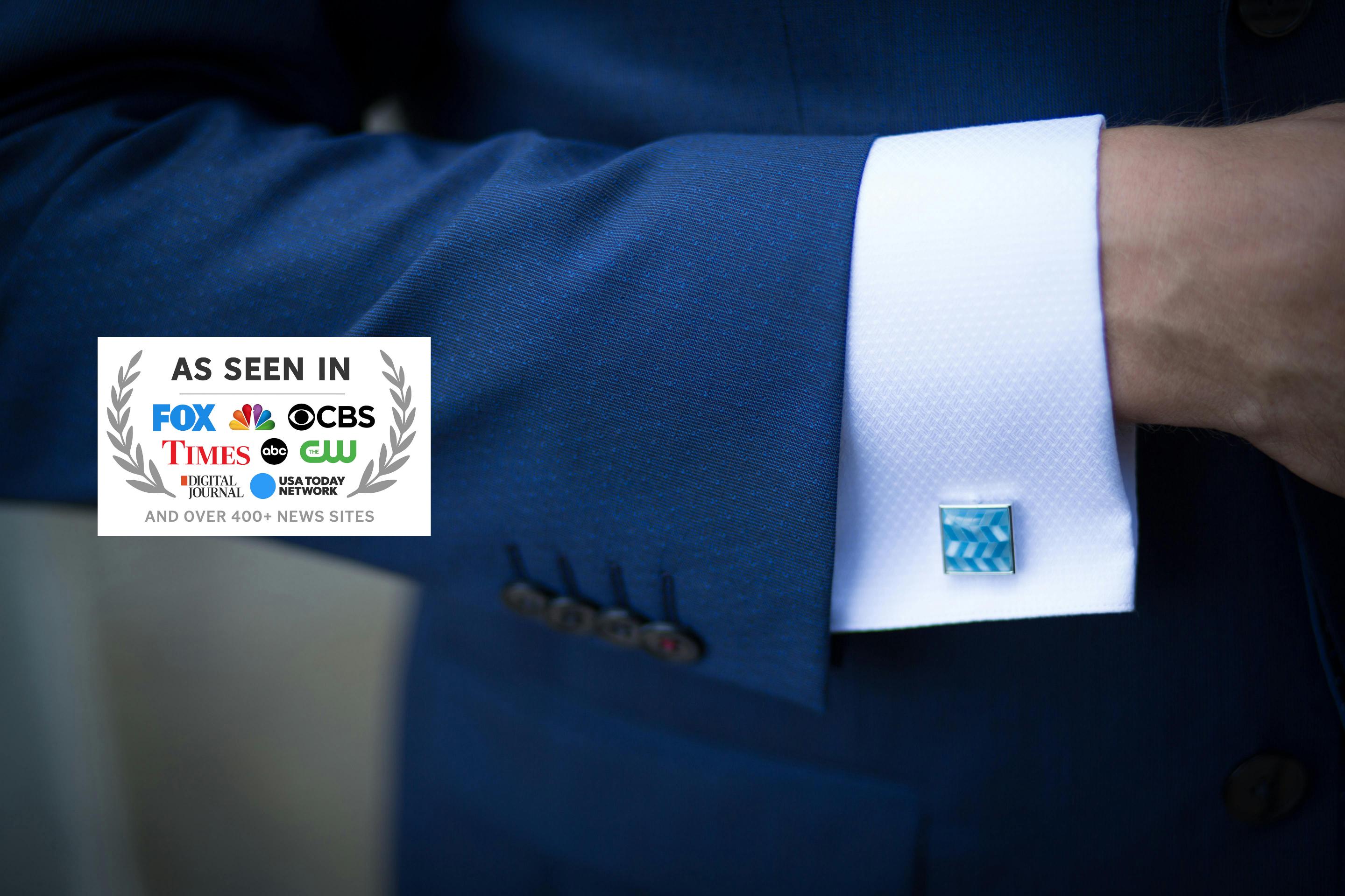 JayPins men’s fashion accessories — silver tie bar, cufflinks, and pocket square style for weddings, business attire, and gifts.