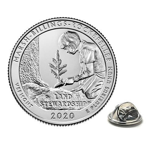 Marsh-Billings-Rockefeller National Historical Park Coin Lapel Pin Uncirculated U.S. Quarter 2020 Tie Pin