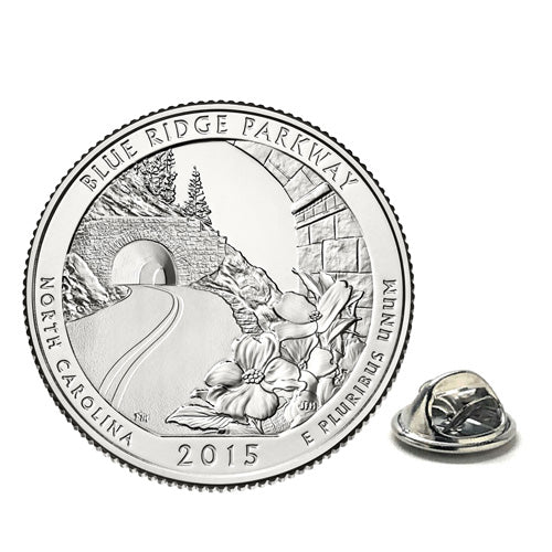 Blue Ridge Parkway Coin Lapel Pin Uncirculated U.S. Quarter 2015 Tie Pin