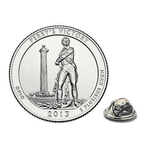 Perry’s Victory and International Peace Memorial Coin Lapel Pin Uncirculated U.S. Quarter 2013 Tie Pin