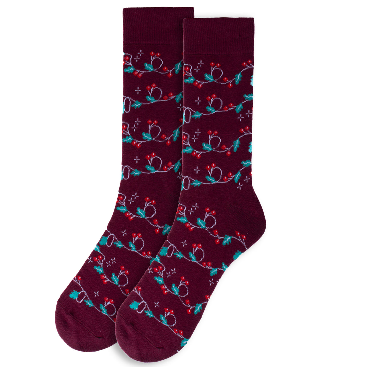 Under the Mistletoe Socks Fun Socks Men's Festivity Novelty Socks Red and Fun Colors Christmas Theme Socks Gifts Holiday Season Socks