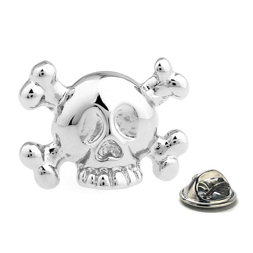Port Royal Dead Man Skull Pin Silver Rhodium Platting Enamel Pin Skull and Cross Bones Pirate Cosplay Pin Pirates Skull Pin Backpack Pin