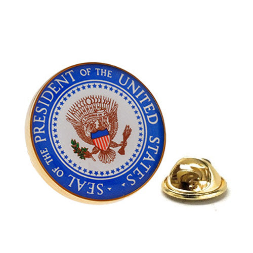 Pin with the Seal of the President of the United States on a white background