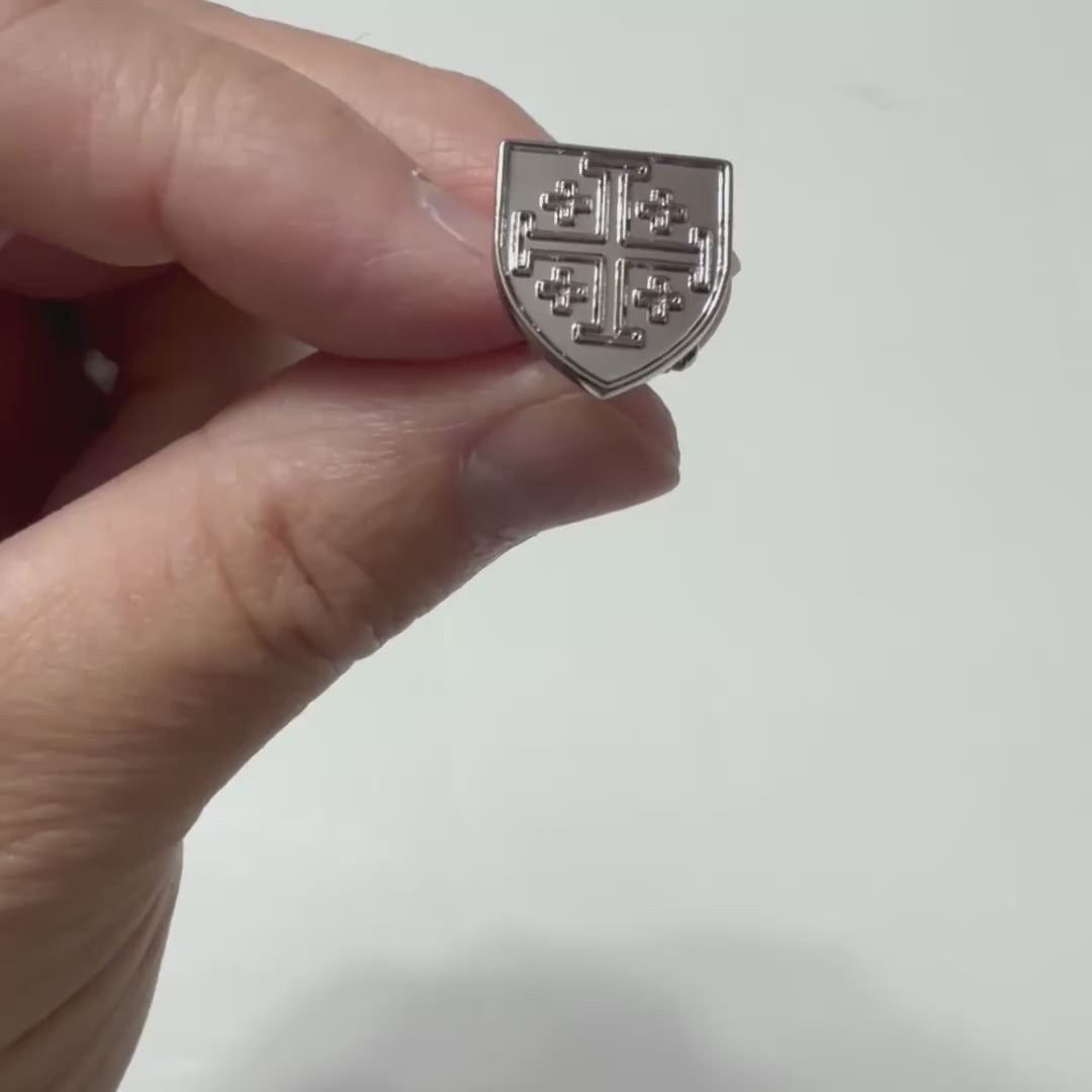 Gunmetal Jerusalem Cross shield cufflinks for men video