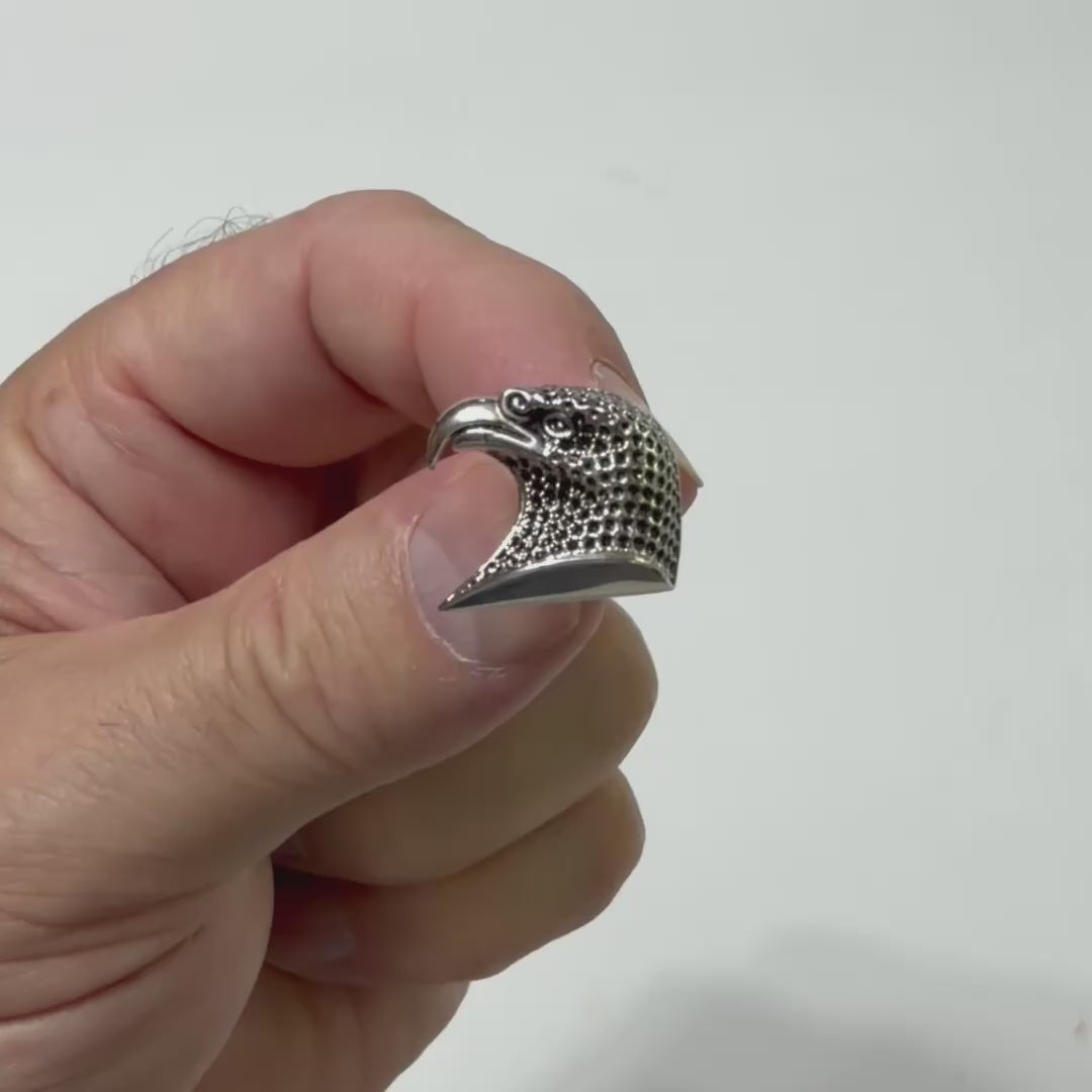 Silver Eagle Head Lapel Pin 
