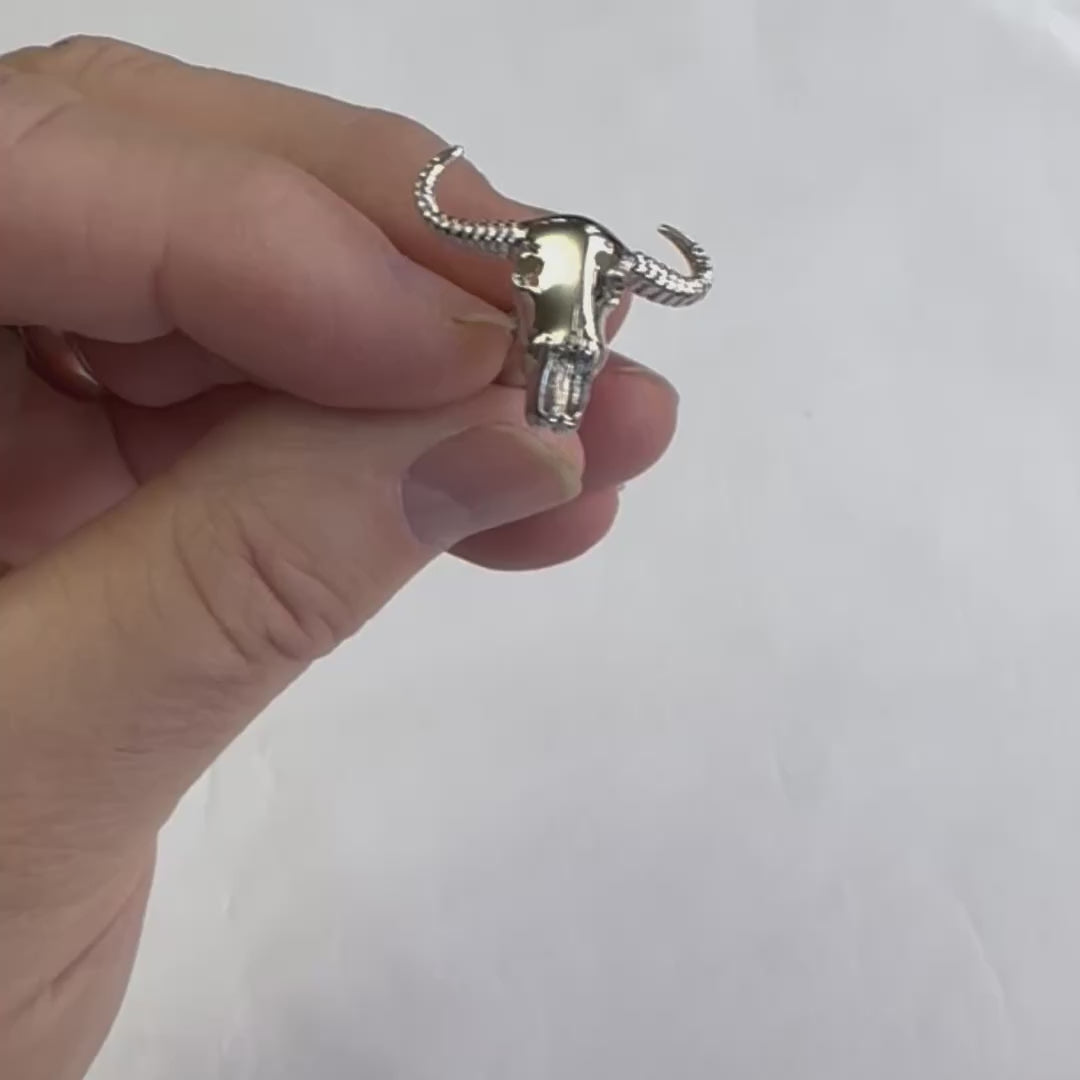 Silver Bull Skull Cufflinks 