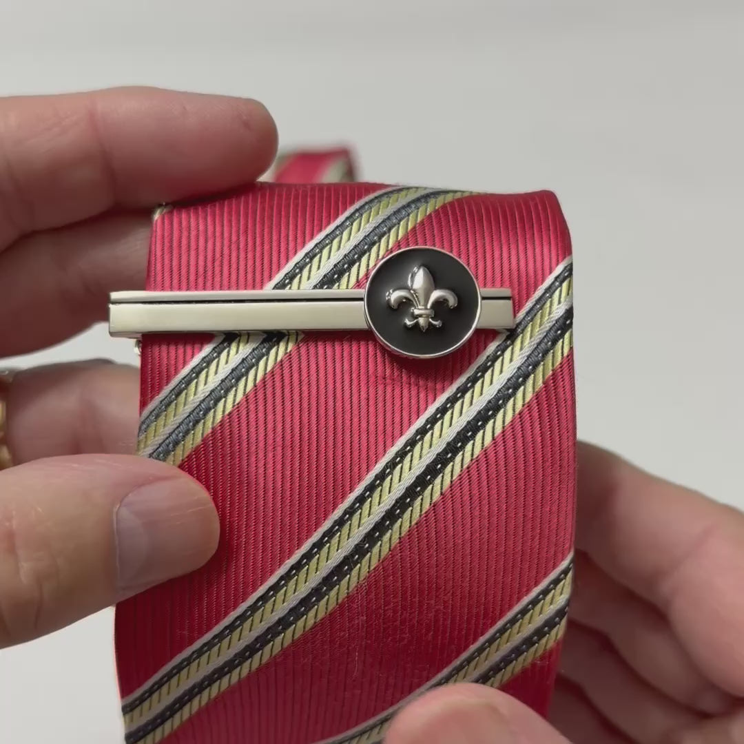 Silver Fleur-de-Lis Tie Clip video 