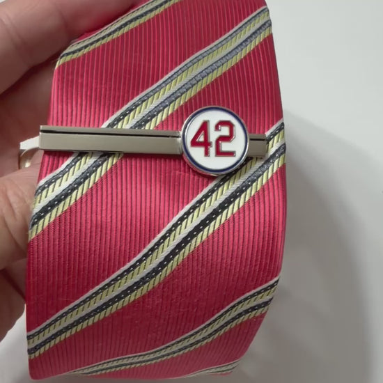 Jackie Robinson, Jackie Robinson Gift, Number 42, 42 Tie Clip, Baseball Tie Clip, Baseball Gift, Baseball Accessories, Baseball History, Baseball Fan Gift, Silver Tie Clip, Sports Tie Clip, Mens Accessories, Baseball Memorabilia, Fathers Day Gift, Groomsmen Gift video