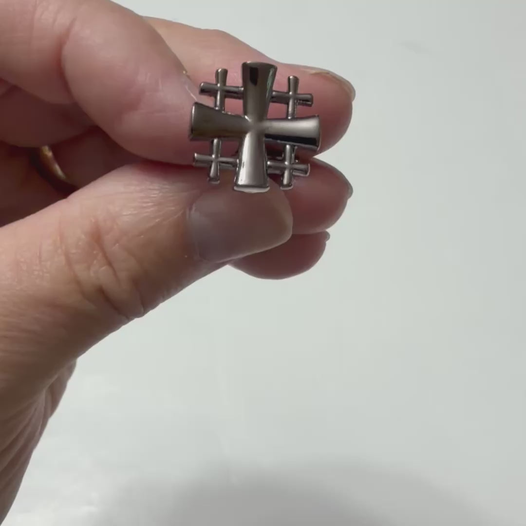 Gunmetal Jerusalem Cross Cufflinks