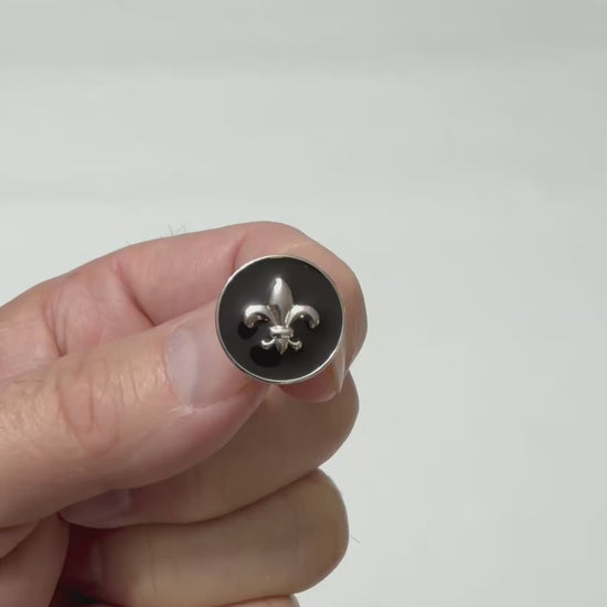 Black Fleur de Lis Lapel Pin video