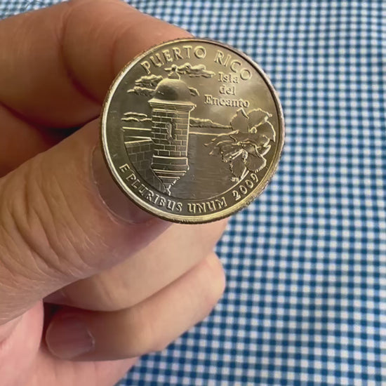 Puerto Rico Quarter Lapel Pin video of coin
