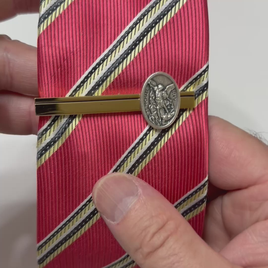 Saint Michael Gold Tie Clip 