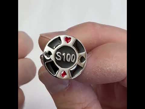 Black $100 Poker Chip Cufflinks – Casino Night & Poker-Themed Men’s Accessories