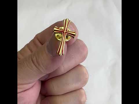 Cross Pin Christian Gifts Cross Lapel Pin Gold with Red Enamel Religious Gifts Pin Catholic Gifts Pin Priest Cross Gifts for Men Pastor Gift Clergy