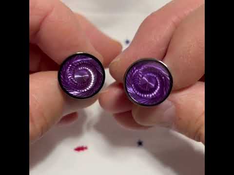 Purple Haze Round Cufflinks – Modern Swirl Design with Gunmetal Finish | JayPins