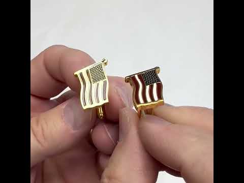 Gold American Flag Cufflinks