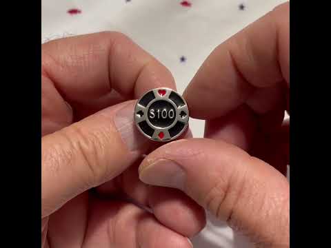 Black & Red $100 Poker Chip Lapel Pin – Casino, Poker Night, and Card Game Accessory