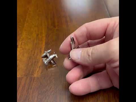 Silver Airplane Cufflinks – Retro Racer Plane Design for Pilots & Aviation Enthusiasts