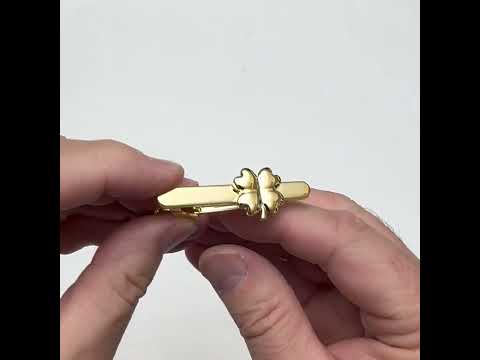 Gold Four Leaf Clover Tie Clip – Lucky Charm Tie Bar for Men