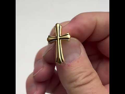 Gold Cross with Black Enamel Lapel Pin – Elegant Christian Men’s Accessory for Church, Weddings & Special Occasions
