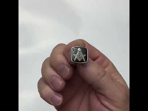 Freemason Lapel Pin Freemasonry Pin Silver Black Polished Enamel Pin Masonic