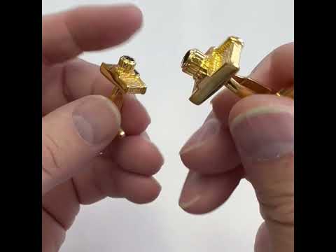 Gold Vintage 35mm Camera Cufflinks – Retro Photographer Gift, Film Camera Cufflinks for Men