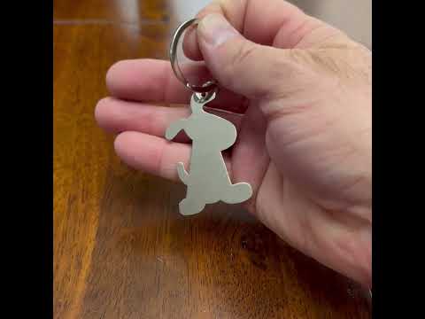 Dog Keychain Solid Silver with Black Enamel Charm Puppy Key Chain with Key Ring Dog Lover Gift Dog Gift