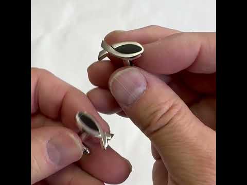 Silver Ichthys “Jesus Fish” Cufflinks