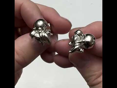 Silver Santa Claus Cufflinks – Elegant Holiday Christmas Accessories for Men