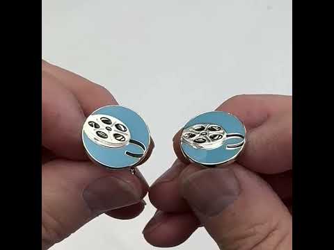 Silver Movie Reel Cufflinks – Film Lover’s Gift for Men