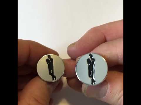 James Bond Cufflinks Famous Movie Poster Pose Cuff Links Super Spy Collection Royal Silver Platted Black Enamel Emboss Design with Gift Box